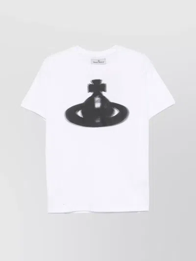 Vivienne Westwood Crew Neck Graphic Print Straight Hem In White