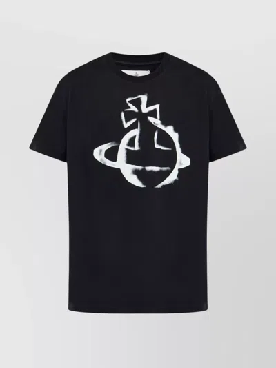 Vivienne Westwood Crew Neck Graphic Print Top In Black