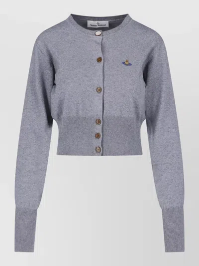 Vivienne Westwood Crew Neck Knit Top Long Sleeves In Gray