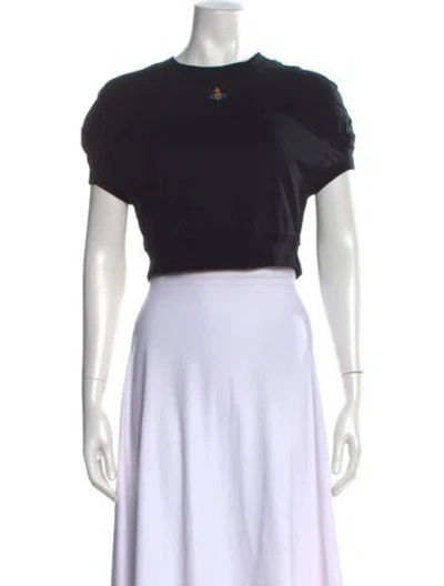 Pre-owned Vivienne Westwood Crew Neck Short Sleeve Crop Top In Blue