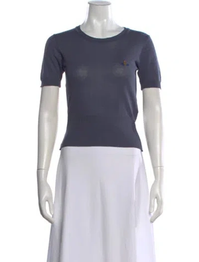 Pre-owned Vivienne Westwood Crew Neck Short Sleeve Top In Blue