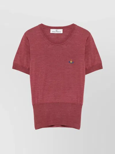 Vivienne Westwood Crew Neck Short Sleeves Ribbed Cuffs In Red