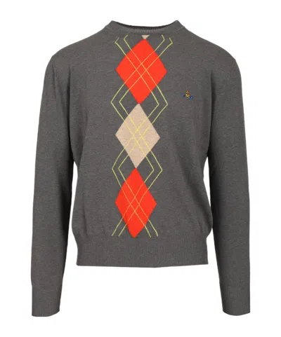 VIVIENNE WESTWOOD VIVIENNE WESTWOOD LOGO EMBROIDERED CREWNECK JUMPER