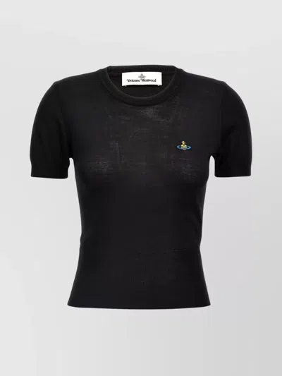 VIVIENNE WESTWOOD CREW NECK TOP RIBBED CUFFS