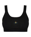 Vivienne Westwood Womens Black Bea Logo-embroidered Cotton Knitted Bra In Black