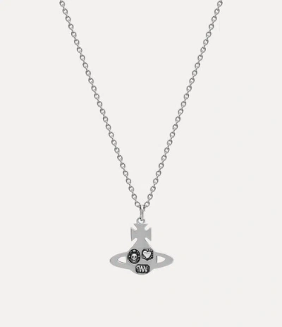 Vivienne Westwood Crispin Pendant Necklace Platinum Silver Women