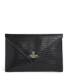 Vivienne Westwood Croc-embossed Leather Envelope Clutch In Black