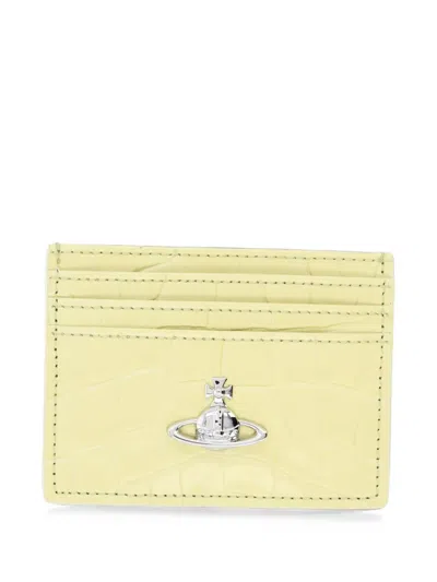 Vivienne Westwood Croc-effect Card Holder In Yellow