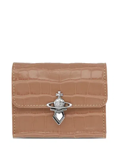 Vivienne Westwood Mini Luxe Leather Wallet For Women In Pink