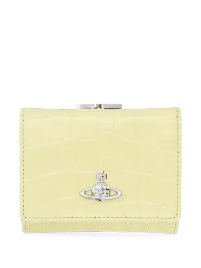 Vivienne Westwood Croc-effect Wallet In Yellow