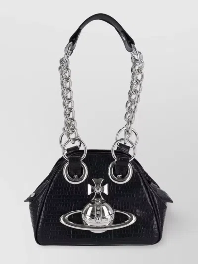 Vivienne Westwood Crocodile Chain Strap Top Handle Shoulder Bag