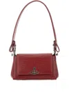 Vivienne Westwood Hazel Medium Red Embossed Croc Shoulder Bag In Red