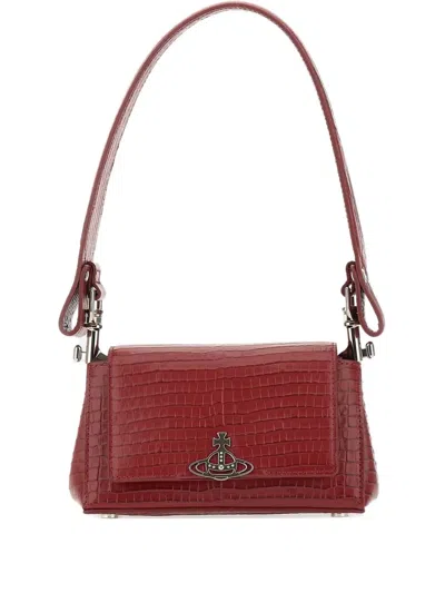 Vivienne Westwood Crocodile-effect Top-handle Shoulder Bag In Red