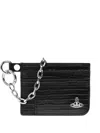 Vivienne Westwood Crocodile-embossed Chain Card Holder In Black
