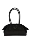 Vivienne Westwood Two-tone Leather And Suede Small Shirley Shoulder Bag In Brown