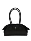 Vivienne Westwood Two-tone Leather And Suede Small Shirley Shoulder Bag In Brown