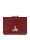 Vivienne Westwood Crocodile-embossed Frame-clasp Wallet In Red
