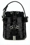 Vivienne Westwood Crocodile-embossed Leather Structured Tote Bag In Black