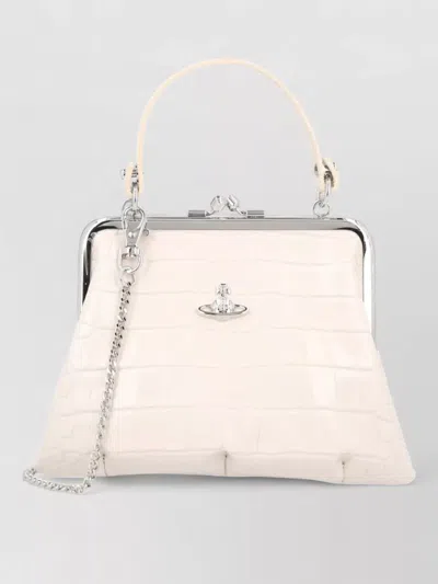 Vivienne Westwood Crocodile Texture Clutch Bag Chain Strap