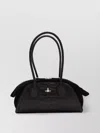 Vivienne Westwood Two-tone Leather And Suede Small Shirley Shoulder Bag In Brown
