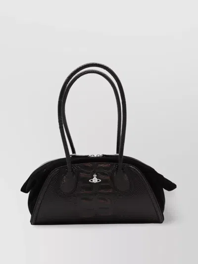 Vivienne Westwood Crocodile Texture Double Handles Shoulder Bag