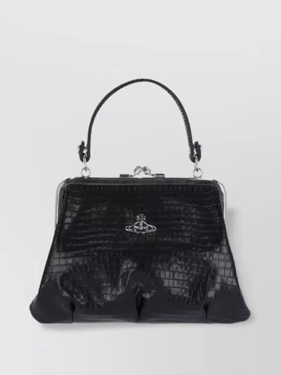 Vivienne Westwood Crocodile Texture Top Handle Chain Strap