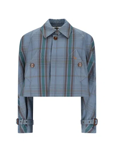 Vivienne Westwood Crop "cut Off Graziano Trench" Jacket - Blue