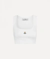 Vivienne Westwood Crop Querelle Vest Ribbed Organic Jrsy White M Women In White