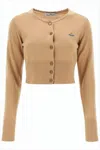 Vivienne Westwood Cropped Brown Cardigan With Button-down Front In Brown