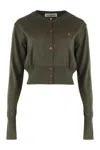Vivienne Westwood Bea Cropped Knit Cardigan Long Sleeves In Green