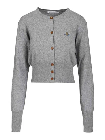 Vivienne Westwood Cropped Cardigan In Grey