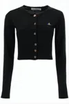 Vivienne Westwood Cropped Cardigan With Button-down Front And Embroidered Detail In Animal Print