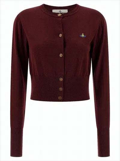 Vivienne Westwood Cropped Cardigan With Round Neckline In Brown