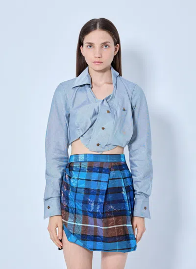 Vivienne Westwood Cropped Drunken Shirt In Blue