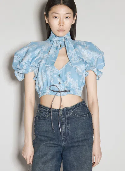 Vivienne Westwood Cropped Football Heart Shirt In Blue