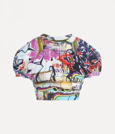 Vivienne Westwood Cropped Football T-shirt In Graffiti