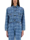 Vivienne Westwood Cropped Indigo Blue Jacket With Flap Pockets In Blue