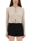 Vivienne Westwood Cropped Knitted Top Combining Cotton And Cashmere In Neutral