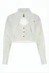 Vivienne Westwood Cropped Layered Blouse With Pointed Collar In White