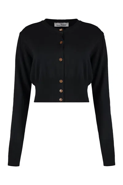Vivienne Westwood Cropped-length Knitted Cardigan In Black