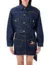 Vivienne Westwood Mens Sailor Asymmetric Cotton-linen Denim Mini Skirt Indigo