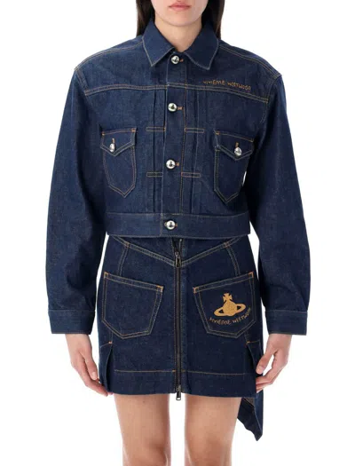 VIVIENNE WESTWOOD VIVIENNE WESTWOOD CROPPED MARLENE DENIM JACKET