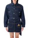 Vivienne Westwood Mens Sailor Asymmetric Cotton-linen Denim Mini Skirt Indigo
