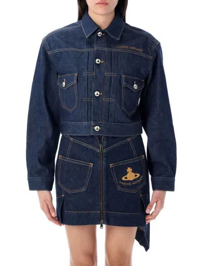 VIVIENNE WESTWOOD VIVIENNE WESTWOOD CROPPED MARLENE DENIM JACKET