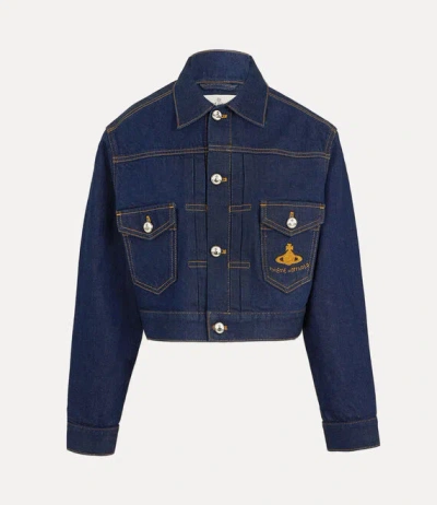 Vivienne Westwood Cropped Marlene Jacket Lynen / Cotton Indigo L Women