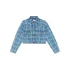 Vivienne Westwood Cropped Indigo Blue Jacket With Flap Pockets In Blue