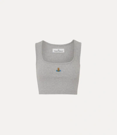 Vivienne Westwood Cropped Rib Vest Rib Jersey Grey Xl Women In Gray