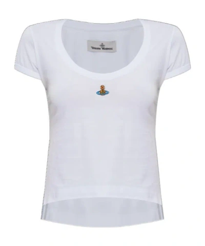 Vivienne Westwood Cropped T-shirt With Logo In White