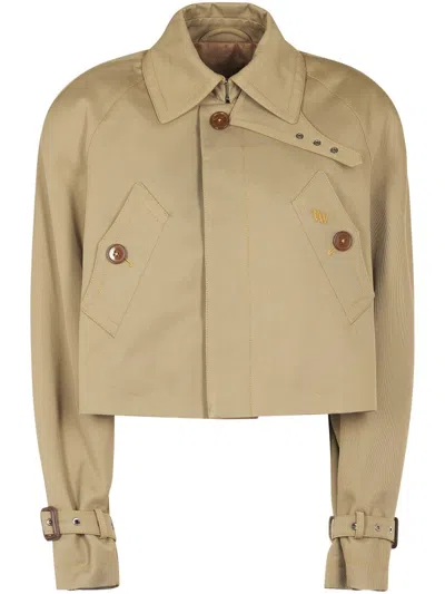 Vivienne Westwood Casual Jacket With Embroidered Detail And Epaulettes In Brown