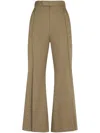 Vivienne Westwood Wide Leg High Waist Trousers With Belt Loops In Green
